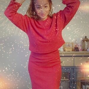 SHEIN Vibrant Red Pencil Skirt